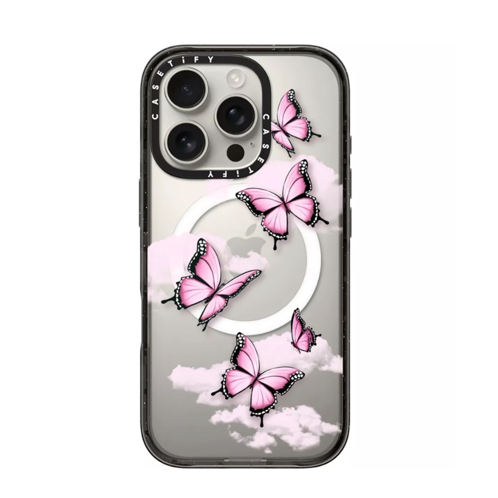 CASETiFY Impact Case with MagSafe for iPhone 16 Pro - Pink Butterfly